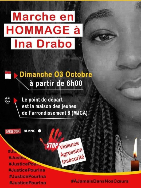 Marche en hommage à Irna Drabo, assassinée